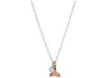 Kette mit Anhänger SMART JEWEL "Anhänger Flosse und Zirkonia, bicolor, Silber 925", rosa (silber, rosé vergoldet bicolor), Halsketten, Damen, 47cm, Silber 925 (Sterlingsilber)