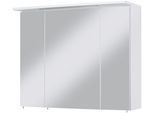 Spiegelschrank WELLTIME "Flex", weiß, B:80cm H:64cm T:20cm, Holzwerkstoff, Schränke, Spiegelschrank, Breite 80 cm, mit 3D-Spiegeleffekt