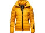 Steppjacke MARIKOO "Poison", Damen, Gr. XS (34), gelb, Oberstoff: 100% Polyester. Futter: 100% Polyester. Wattierung: 100% Polyester. Ärmelfutter: 100% Polyester, tailliert hüftbedeckend, Ärmel ohne Ärmelschlitz Bündchen, Jacken Steppjacke, stylische Damen Winterjacke mit hohem Kragen