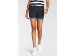 Jeansshorts ARIZONA "Ultra-Stretch", Damen, Gr. 48, N-Gr, blau (rinsed), Jeans, Obermaterial: 74% Baumwolle, 24% Polyester, 2% Elasthan, Basic, extraeng kurz, Jeans Jeansshorts, extra eng geschnitten, krempelbare Beinabschlüsse