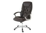 Profi-Bürostuhl H42 XXL, Chefsessel Drehstuhl, 150kg belastbar Kunstleder ~ braun