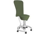 Aeris Bürohocker , Grün, Hellgrau , Metall, Textil , Rollen, C-Form, rund , 55x105.115x55 cm , AGR-geprüft, Oeko-Tex® Standard 100, Made in Germany , Büromöbel, Bürostühle, Bürohocker