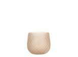 Chic Antique Glas Teelichthalter mit Muster, 7x8 cm, antique rosa