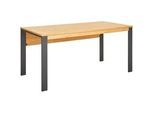 Linea Natura Schreibtisch , Anthrazit, Eichefarben , Holz, Metall , Asteiche , furniert , rechteckig , eckig, Flachrohr , 70x75x140 cm , Büromöbel, Büromöbel-Sets & Büromöbel-Serien, Büromöbelserien