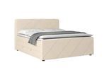 Mid.you Boxspringbett , Weiß , Textil , teilmassiv, Hartholz,teilmassiv, Hartholz , H2 , 180x200 cm , Bettkasten , Schlafzimmer, Betten, Boxspringbetten