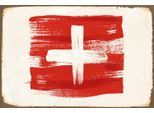queence Metallbild »SCHWEIZ FLAGGE«, Schweiz, Blechschilder