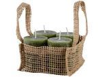 Ambia Home Stumpenkerze , Dunkelgrün , Naturmaterialien , rund , 9 cm , durchgefärbt, ohne Palmöl , Dekoration, Kerzen & Kerzenhalter, Stumpenkerzen