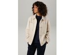 Fleecejacke ANISTON CASUAL, Damen, Gr. 34, beige (hellbeige), Fleece, Obermaterial: 90% Polyester, 10% Wolle, aufgeraut, unifarben, lässig geschnitten hüftlang, 1-Knopf-Manschette, Jacken Fleecejacke, mit tonigen Knöpfen zu schliessen