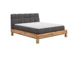 Livetastic Boxspringbett , Dunkelgrau , Textil , Buche , massiv , H3 + H4 , 7-Zonen , Höhe ca. 20 cm , 160x200 cm , Fsc , gepolstertes Kopfteil, Topper durchgehend , Schlafzimmer, Betten, Boxspringbetten