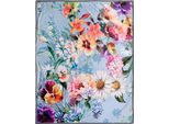 Descanso Plaid »Novara«, Sehr Weich, Kuscheldecke, 130x160 cm, Wendeoptik, Blumen, Grau