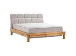 Livetastic Boxspringbett , Beige , Textil , Buche , massiv , H2 + H4 , 7-Zonen , 160x200 cm , Fsc , Matratze, gepolstertes Kopfteil, Topper durchgehend , Schlafzimmer, Betten, Boxspringbetten