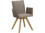 Moderano Armlehnstuhl , Eichefarben, Hellbraun , Holz, Textil , Wildeiche , massiv , eckig , 60x91x61 cm , Stoffauswahl, Typenauswahl , Esszimmer, Esszimmerserien