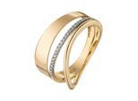 Diamantring JOBO Gr. 54, gelb (gelbgold 585), Fingerringe, Damen, 54, P1 = bei 10-facher Vergrößerung erkennbare Einschlüsse, Diamanten Gelbgold 585, Diamanten, Gelbgold 585, Diamantring, breit mehrreihig 585 Gold mit 24 Diamanten
