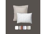 Emma Elite Satin Polsterbezug 40x80 Floral Weiß - Beige