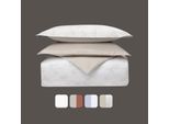 Emma Elite Satin Bettbezug 240x220 Floral Weiß Beige
