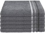Schiesser Gästehandtücher »Skyline Color aus 100 % Baumwolle mit eleganter Streifenbordüre«, (Set, 5 St., 5 Gästehandtücher (30x50 cm), MADE IN GREEN by OEKO-TEX®