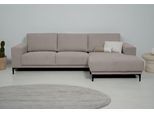 Places of Style Ecksofa »Xander, L-Form,«, Breite 280 cm, Soft-Touch Chenille, schwarze Metallfüssen