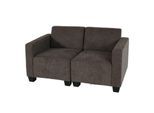 Modular 2-Sitzer Sofa Couch Moncalieri, Stoff/Textil ~ braun