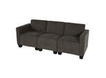 Modular 3-Sitzer Sofa Couch Moncalieri, Stoff/Textil ~ braun