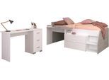 Parisot Jugendzimmer-Set »Parisot Milky 17«, (2 tlg.), halbhohes Hochbett