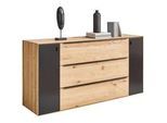 Valnatura Sideboard , Eichefarben , Metall , Asteiche , vollmassiv , 4 Fächer , 2 Schubladen , 182x90.3x47.1 cm , Typenauswahl, Beimöbel erhältlich , Wohnzimmer, Wohnwände, Wohnwand-Serien