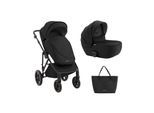 Kikkaboo Kinderwagen Thea 2 in 1 EVA-Räder verstellbarer Schiebegriff Babywanne schwarz