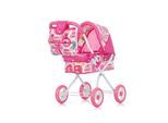 Chipolino Puppenwagen Emily Tasche, Sonnendach verstellbar, zusammenklappbar rosa pink