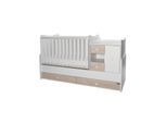 Lorelli Babybett, Jugendbett 3 in 1 Mini Max umbaubar, für 2 Kinder gleichzeitig grau weiß