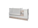Lorelli Babybett, Jugendbett 3 in 1 Mini Max umbaubar, für 2 Kinder gleichzeitig grau weiß
