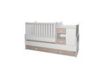 Lorelli Babybett, Jugendbett 3 in 1 Mini Max umbaubar, für 2 Kinder gleichzeitig hellbraun weiß