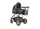 Moni Kombikinderwagen Midas 2 in 1 Sportsitz umbaubar Wickeltasche Fußabdeckung schwarz