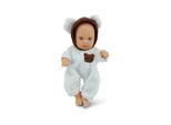 Moni Kinderpuppe Bear und Baby 30 cm Kuscheltier, Schnuller, beweglicher Körper white