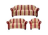 Livetastic Sitzgarnitur , Rot , Textil , 3-teilig , Buche , Streifen , 439x84x80 cm , Made in Eu , Typenauswahl, Rücken echt , Wohnzimmer, Sofas & Couches, Sitzgarnituren