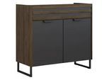 Rauch Möbel Kommode , Dunkelgrau, Eiche dunkel , Metall , 1 Fächer , 1 Schubladen , 96x87x41 cm , Blauer Engel, Goldenes M, Made in Germany , Kleinmöbel, Kommoden, Kommoden