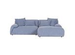 Carryhome Ecksofa , Blau , Textil , Füllung: Polyetherschaumkern,Polyetherschaumkern , Ottomane rechts, L-Form , 274x174 cm , Stoffauswahl, Rücken echt , Wohnzimmer, Sofas & Couches, Wohnlandschaften, Ecksofas