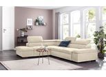 Ecksofa HOME AFFAIRE "Alberto L-Form", beige (creme), B:272cm H:73cm T:226cm, 90% Polyester, 10% Polyamid;Luxus-Microfaser weich (9)0% Polyester / 10% Polyamid;Luxus-Microfaser Vintageoptik (100% Polyester);Microfaser Antiklederoptik (100% Polyester), Sofas, Ecksofa, mit Kopfteilverstellung, wahlweise mit Bettfunktion