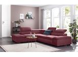 Ecksofa HOME AFFAIRE "Alberto L-Form", lila (chianti), B:272cm H:73cm T:226cm, 90% Polyester, 10% Polyamid;Luxus-Microfaser weich (9)0% Polyester / 10% Polyamid;Luxus-Microfaser Vintageoptik (100% Polyester);Microfaser Antiklederoptik (100% Polyester), Sofas, Ecksofa, mit Kopfteilverstellung, wahlweise mit Bettfunktion