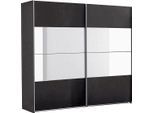 Schwebetürenschrank WIMEX "Easy", grau (graphit, spiegel), B:225cm H:210cm T:65cm, Schränke, Schwebetürenschrank, mit Teilspiegel