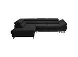 Hom`in Ecksofa , Schwarz , Textil , Ottomane links, L-Form , 280x235 cm , Fußauswahl, Stoffauswahl, Liegefunktion, seitenverkehrt erhältlich, Rücken echt , Wohnzimmer, Sofas & Couches, Wohnlandschaften, Ecksofas mit Schlaffunktion