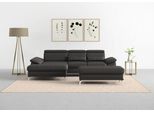 sit&more Ecksofa »Cabrio L-Form, mit Sitztiefenverstellung, Arm- und Kopfteilverstellung«, 2 Nierenkissen, Federkern, optional Bettfunktion und Stauraum