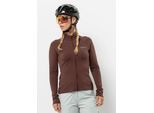 Fleecejacke JACK WOLFSKIN "GRAVEX THERMO FZ W", Damen, Gr. XL (46), braun (schwarz, rust), OBERSTOFF: 93% POLYESTER, 7% ELASTHAN; Futter: 100% POLYESTER, Jacken Fleecejacke