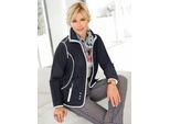 Fleecejacke CASUAL LOOKS, Damen, Gr. 50, blau (marine), 100% Polyester, gemustert, unifarben, Jacken Fleecejacke