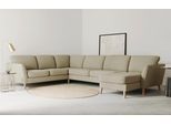 Home affaire Wohnlandschaft »MARSEILLE XXL 349cm, U-Form, Ottomane rechts/links wählbar«, Massivholzbeine aus Eiche, In verschieden Bezügen und Farbvarianten