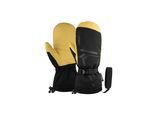 Fäustlinge REUSCH "Down Spirit GORE-TEX Mitten", Damen, Gr. 8, schwarz (schwarz, beige), 50% Polyester, 45% Ziegenleder, mehrfarbig, Handschuhe Fäustlinge, mit höchster Wärmestufe