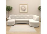DOMO collection Wohnlandschaft »Flores auch in Leder-Bezug, B/T/H: 293/180/86 cm, U-Form«, (3 St.), wahlweise mit Bettfunktion, wahlweise mit Federkern