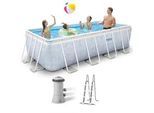 Intex Prisma Frame Chevron 26780NP - Aufstellpool + Filterpumpe und Poolleiter