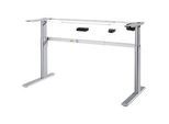 Schreibtischgestell Standard, für Tischbreiten 1200-1800 mm, elektrisch höhenverstellbar, H 725-1185 mm, C-Fuss, weissaluminium