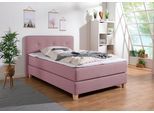 Boxspringbett HOME AFFAIRE "Fargo", lila (flieder), B:133cm L:207cm, Struktur fein (100% Polyester);Samtstoff (100% Polyester), Komplettbetten, Boxspringbett, inkl. Topper, in 3 Matratzenarten, in Samt- oder Strukturstoff