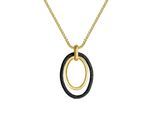 Kette mit Anhänger ZEEME "Edelstahl gelb plattiert mit Stardust grau", gelb, Halsketten, Damen, 45,0+5,0cm, Edelstahl, L: 50, matt