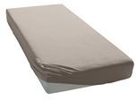 Spannbettlaken ELEGANTE "Mako-Jersey", beige (natur), 1 Stk., Mako-Jersey, 180-200x190-220 28cm, Mako-Jersey, Obermaterial: 97% Baumwolle, 3% Elasthan, Bettlaken, Spannbettlaken, in hochwertiger Qualität mit Elasthan-Anteil